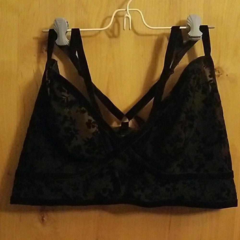 Black velvet brocade bralette